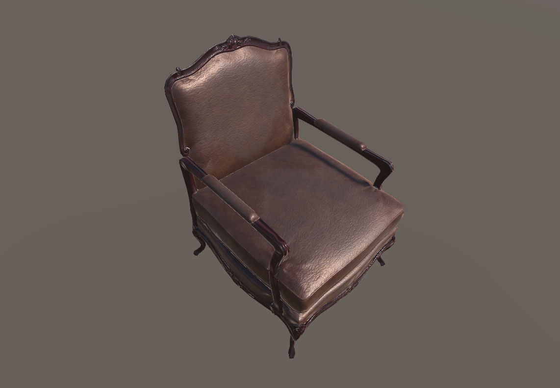 Classic chair lowpoly PBR Low-poly 3D model_15