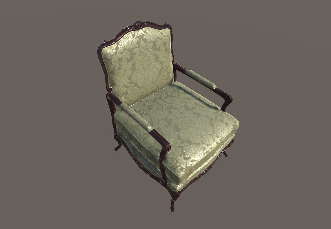 Classic chair lowpoly PBR Low-poly 3D model_14