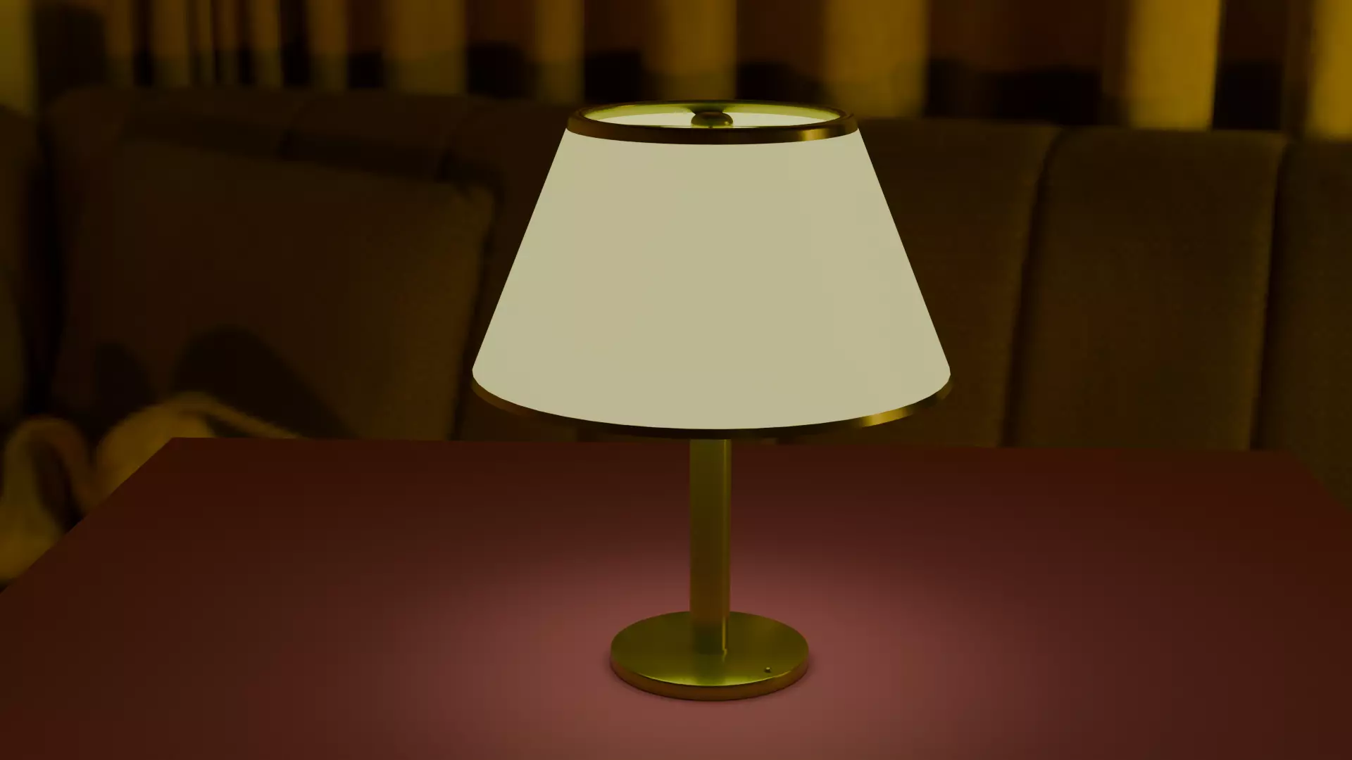Modern Table Lamp Fabric Shade Low Poly 3D Model 3D model