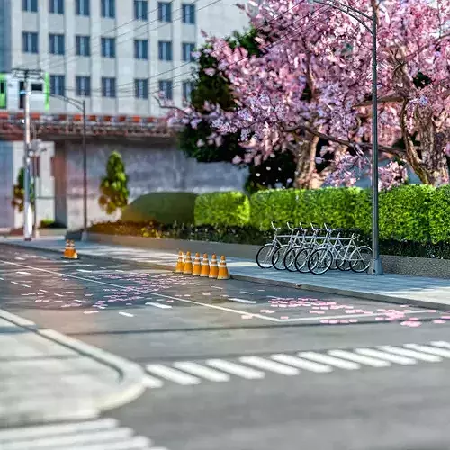 Tokyo Japan Cityscape Low-poly 3D model 3