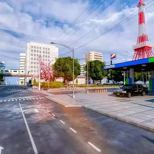 Tokyo Japan Cityscape Low-poly 3D model 5