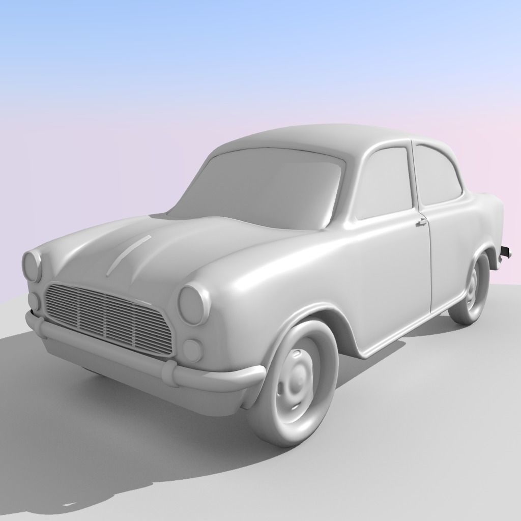 3D Lowpoly Ambassador Car 1999 Low-poly 3D model_0