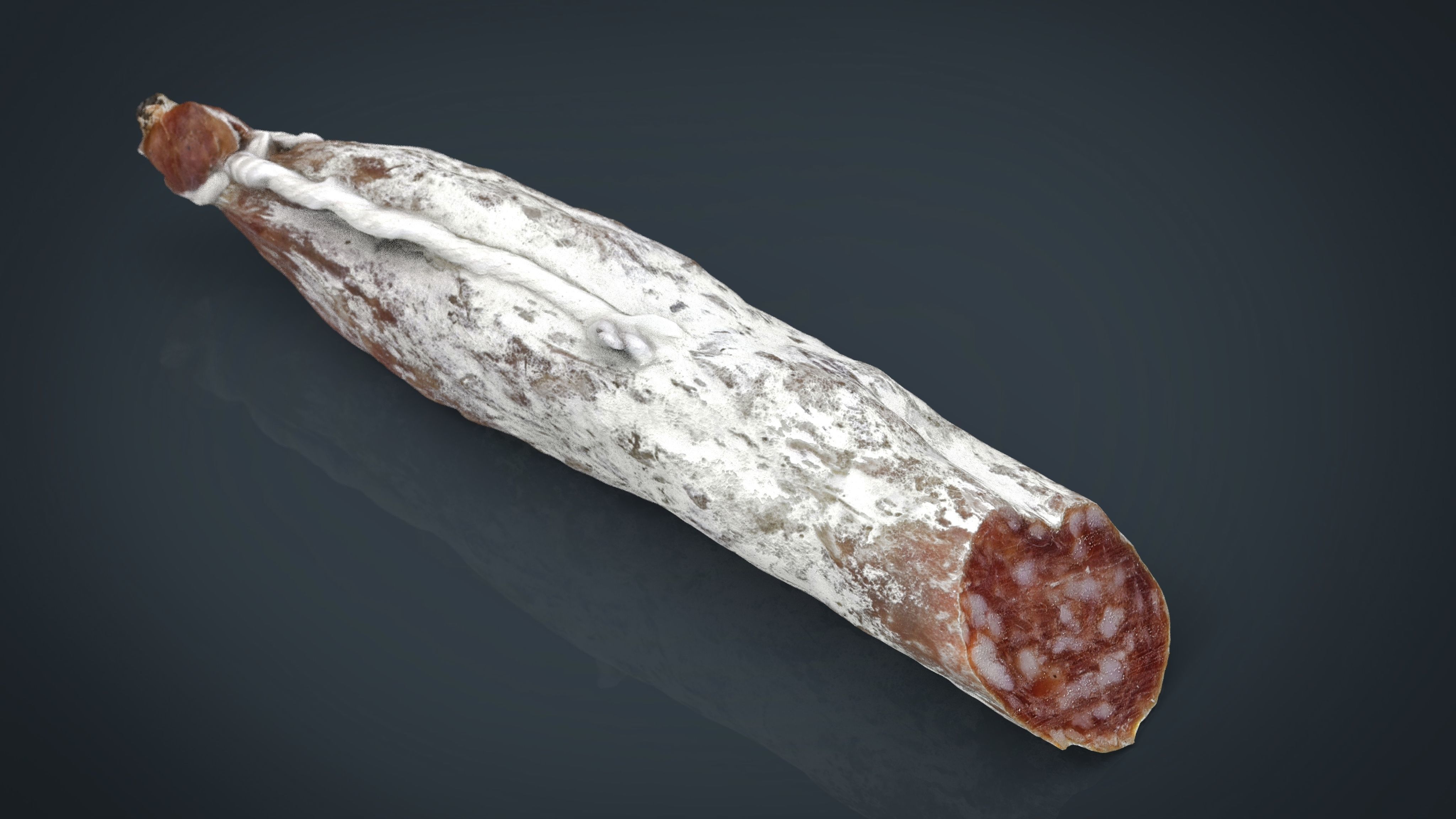 Spanish fuet salami Low-poly 3D model_10