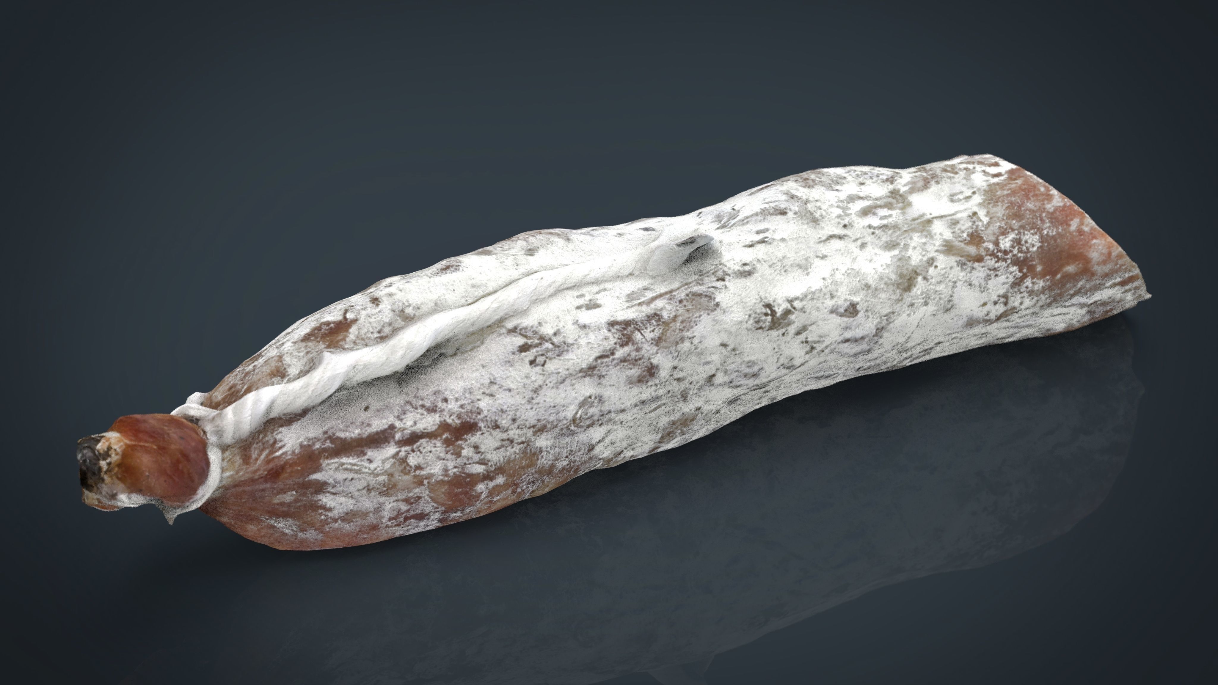 Spanish fuet salami Low-poly 3D model_11