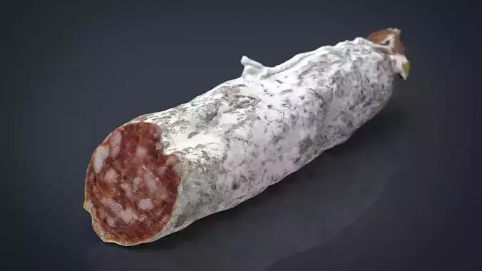 Spanish fuet salami Low-poly 3D model