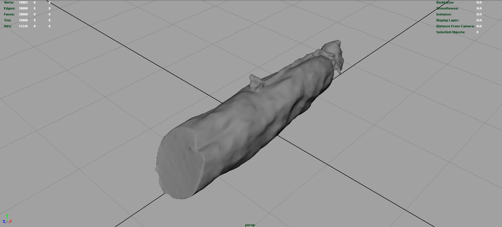 Spanish fuet salami Low-poly 3D model_2