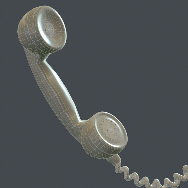 Phone handset 3D model_4