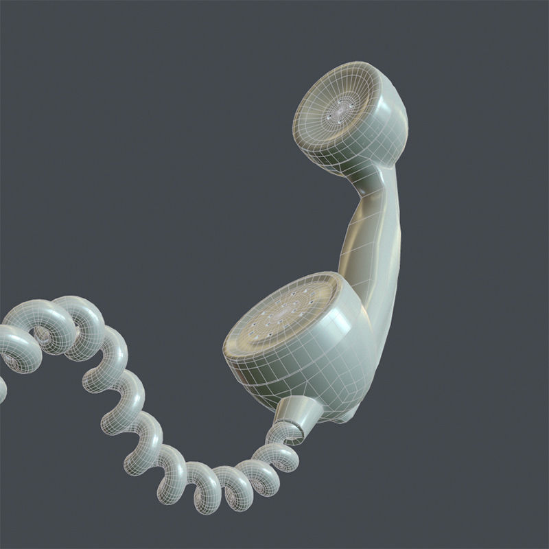 Phone handset 3D model_3