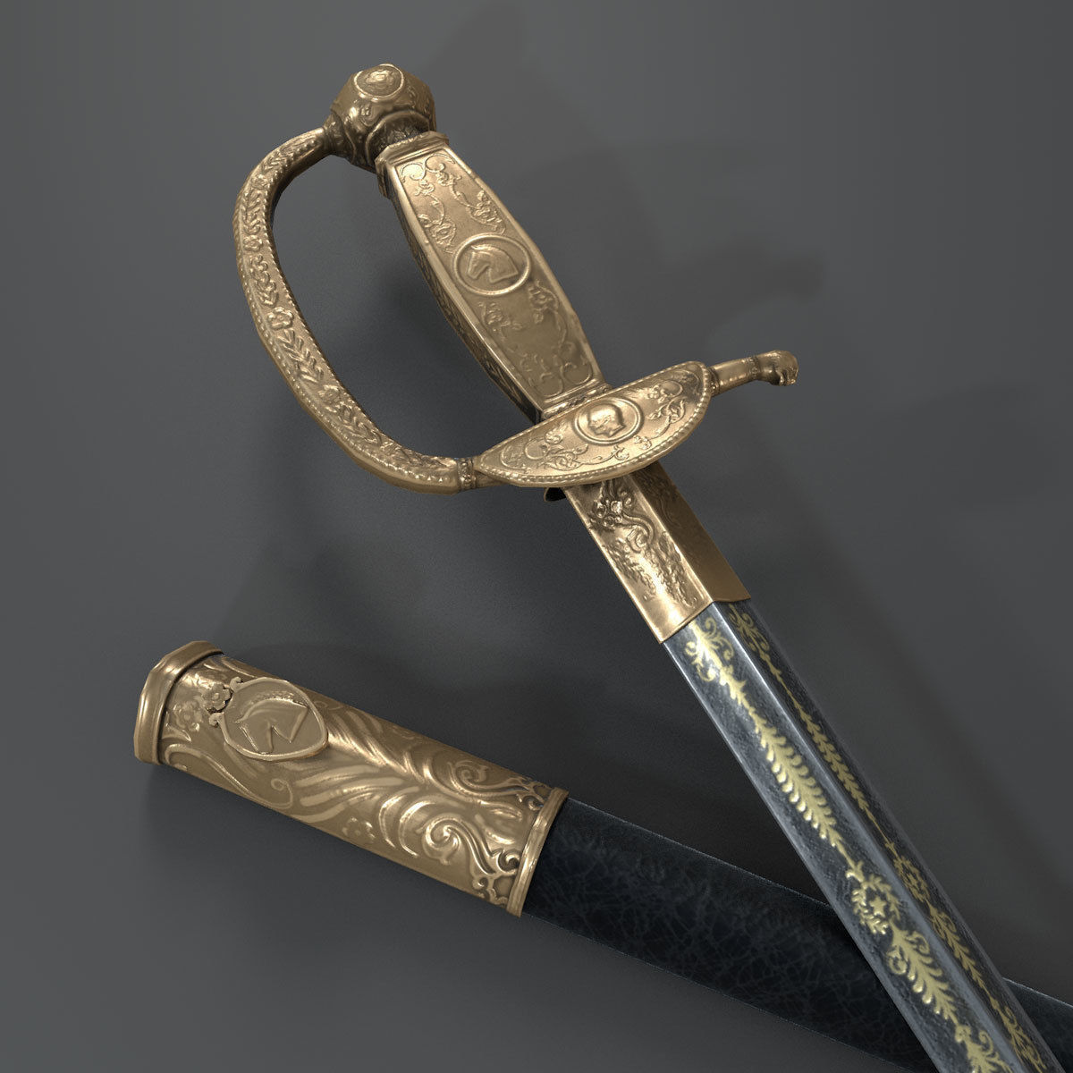 Napoleon Austerlitz Sword Low-poly 3D model_2