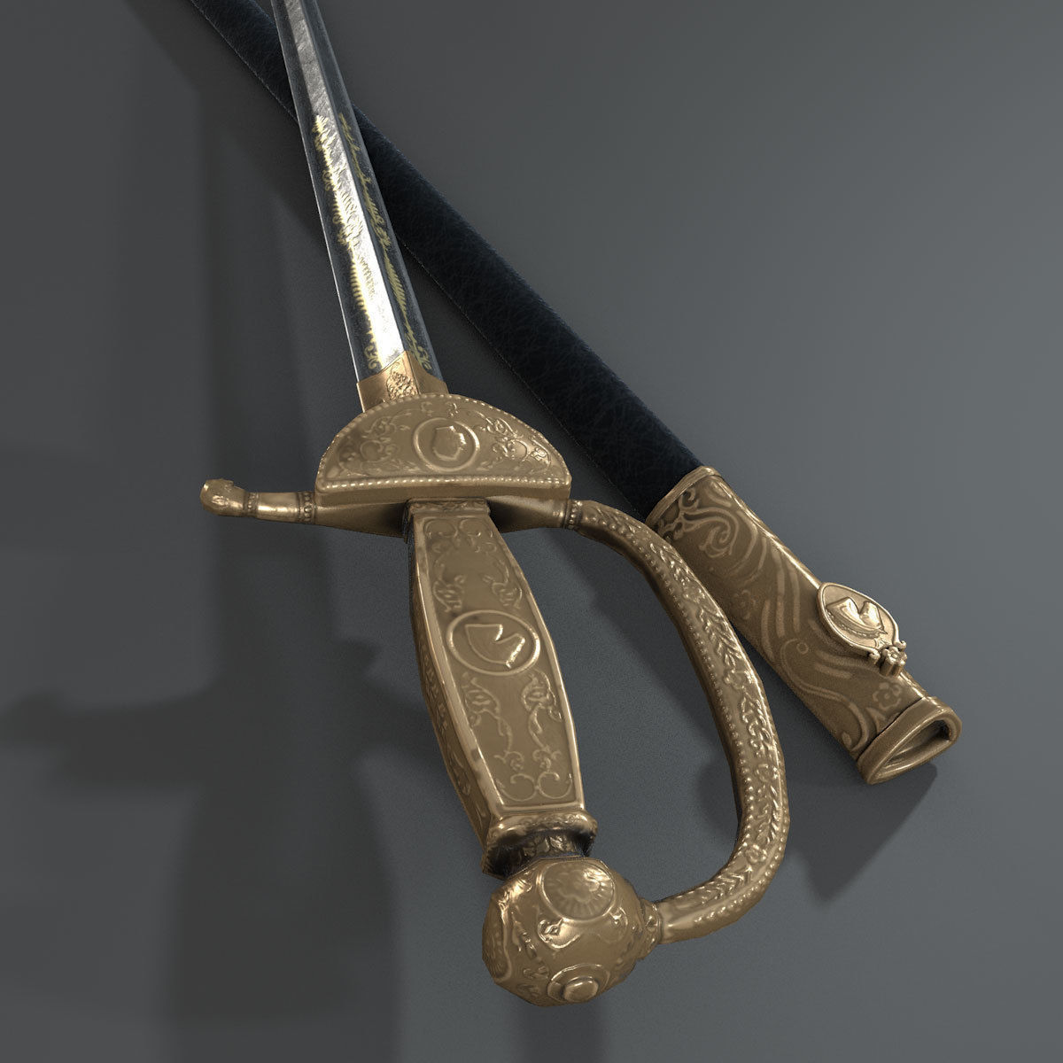 Napoleon Austerlitz Sword Low-poly 3D model_5