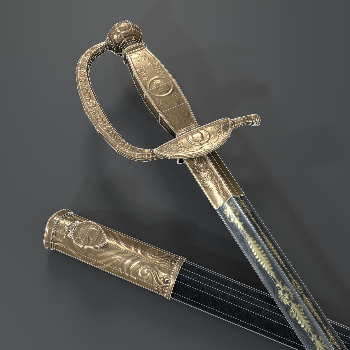 Napoleon Austerlitz Sword Low-poly 3D model_8
