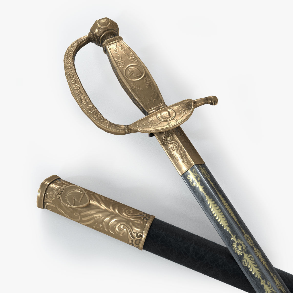 Napoleon Austerlitz Sword Low-poly 3D model_1