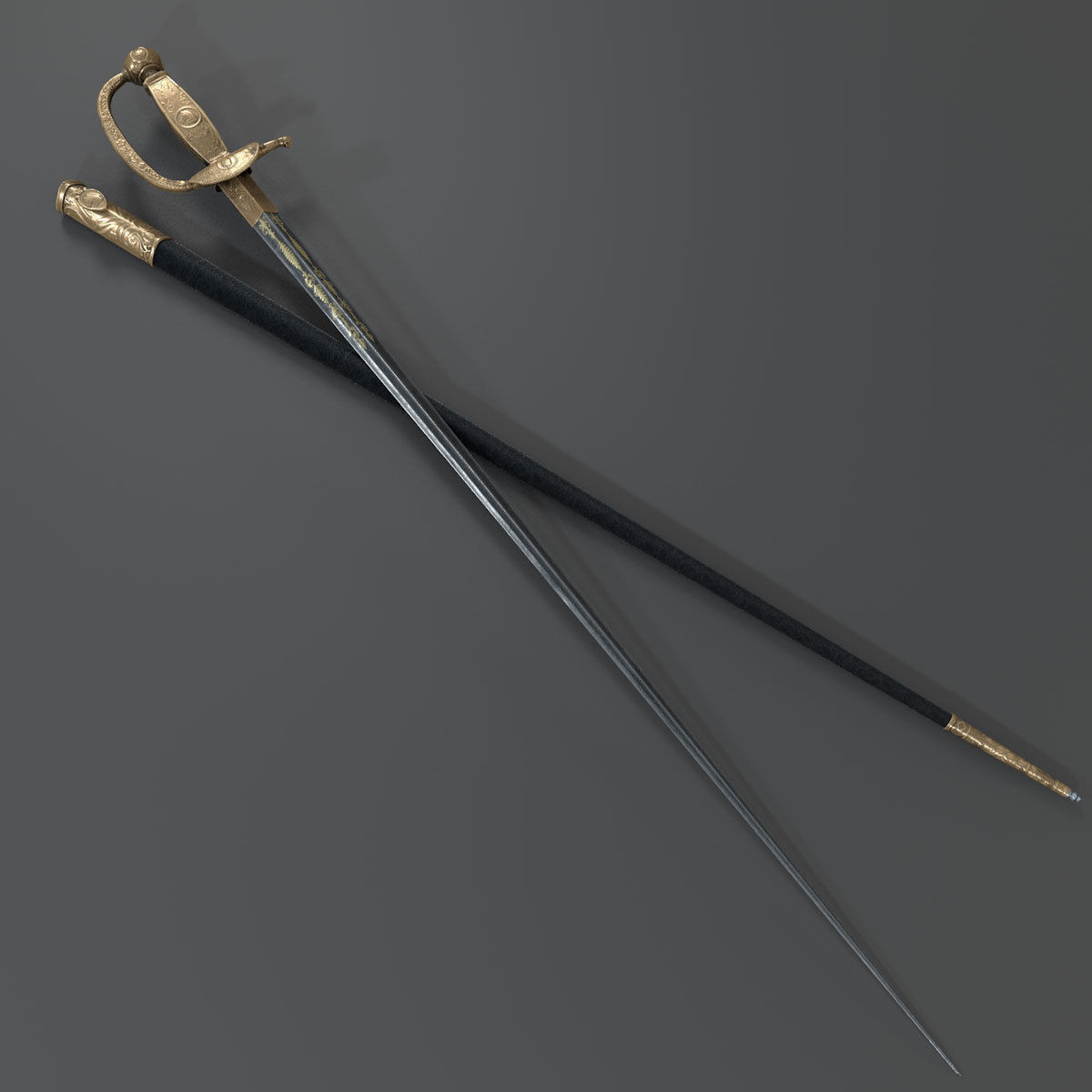 Napoleon Austerlitz Sword Low-poly 3D model_3