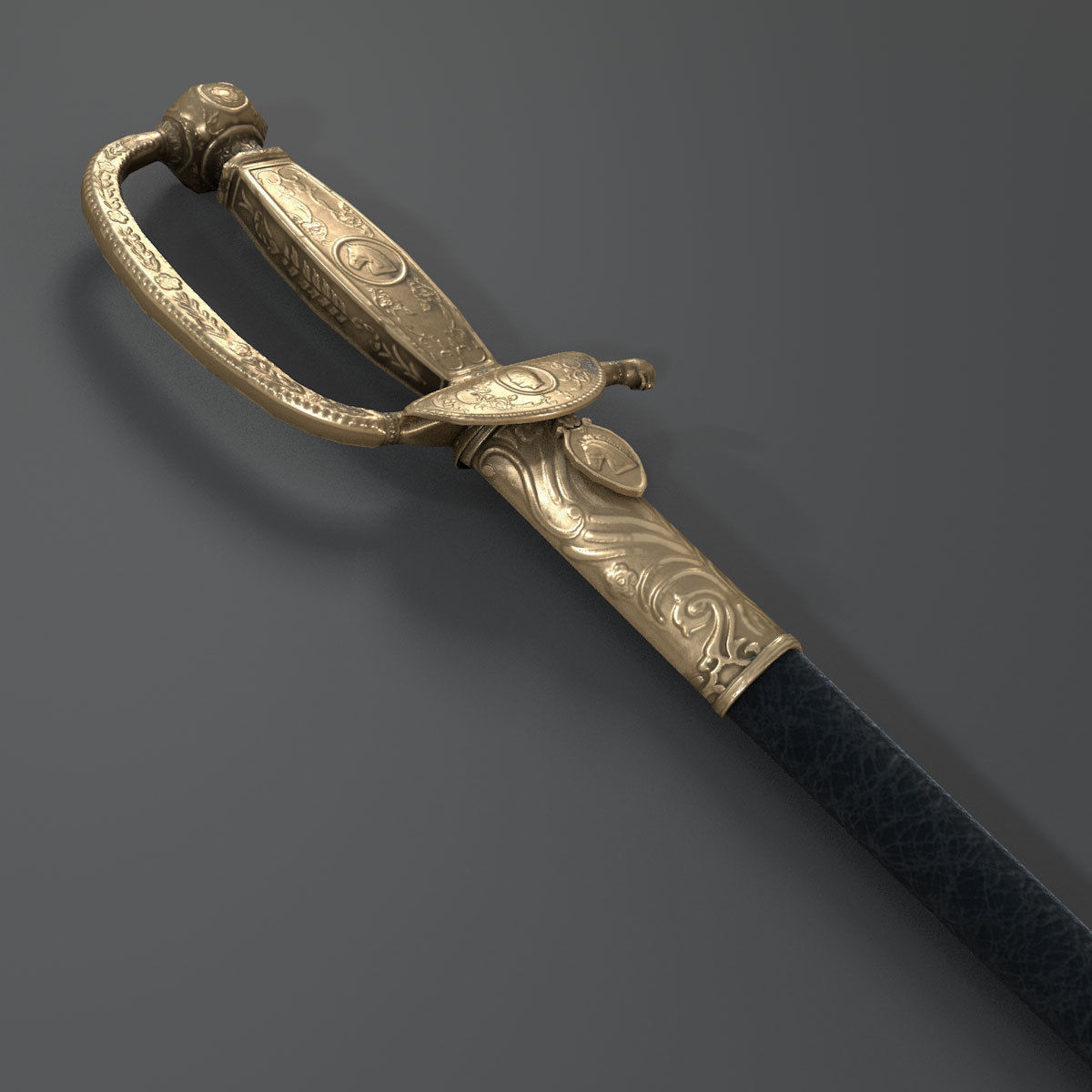 Napoleon Austerlitz Sword Low-poly 3D model_7