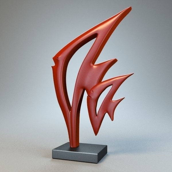 Fish figurine P 3D print model_3
