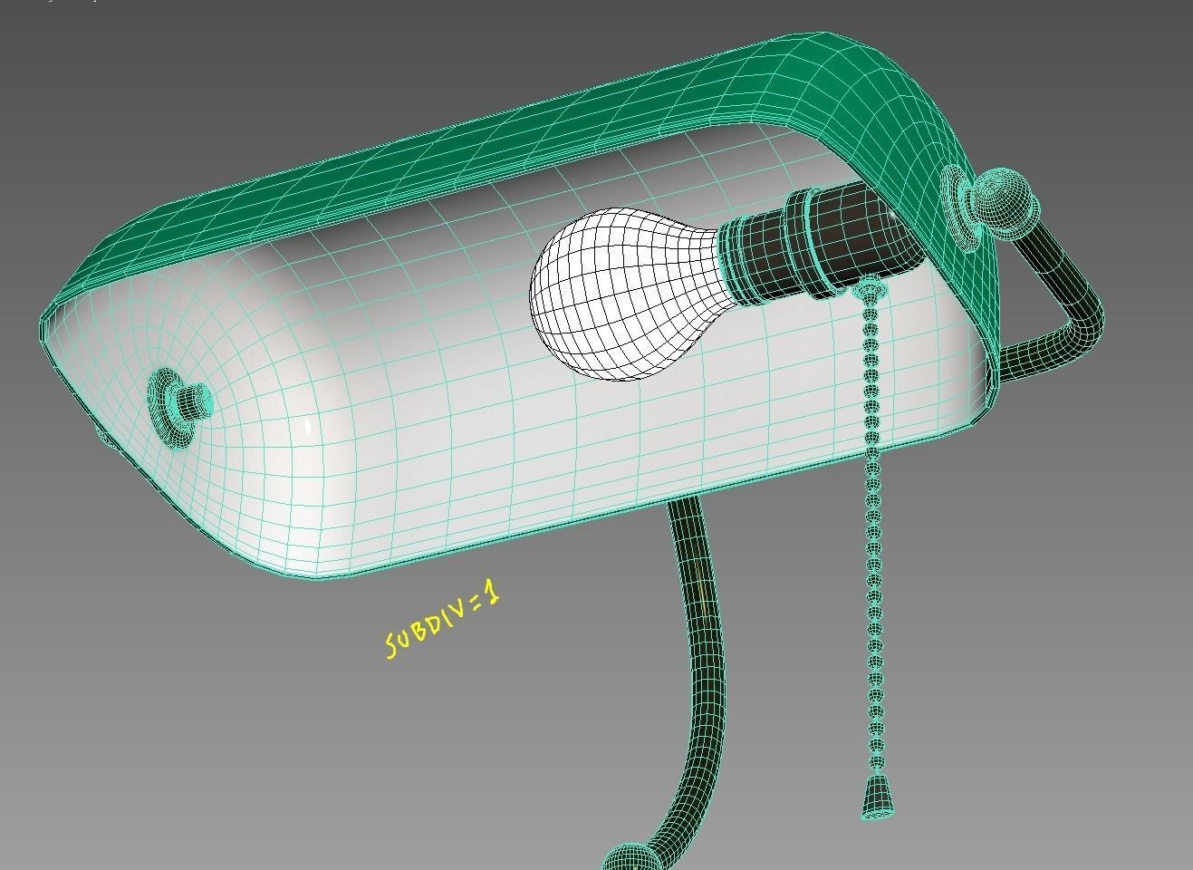 Green bankers lamp 3D model_10