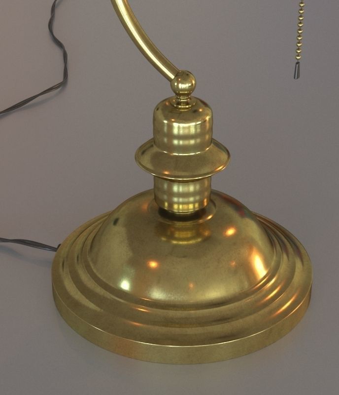 Green bankers lamp 3D model_6