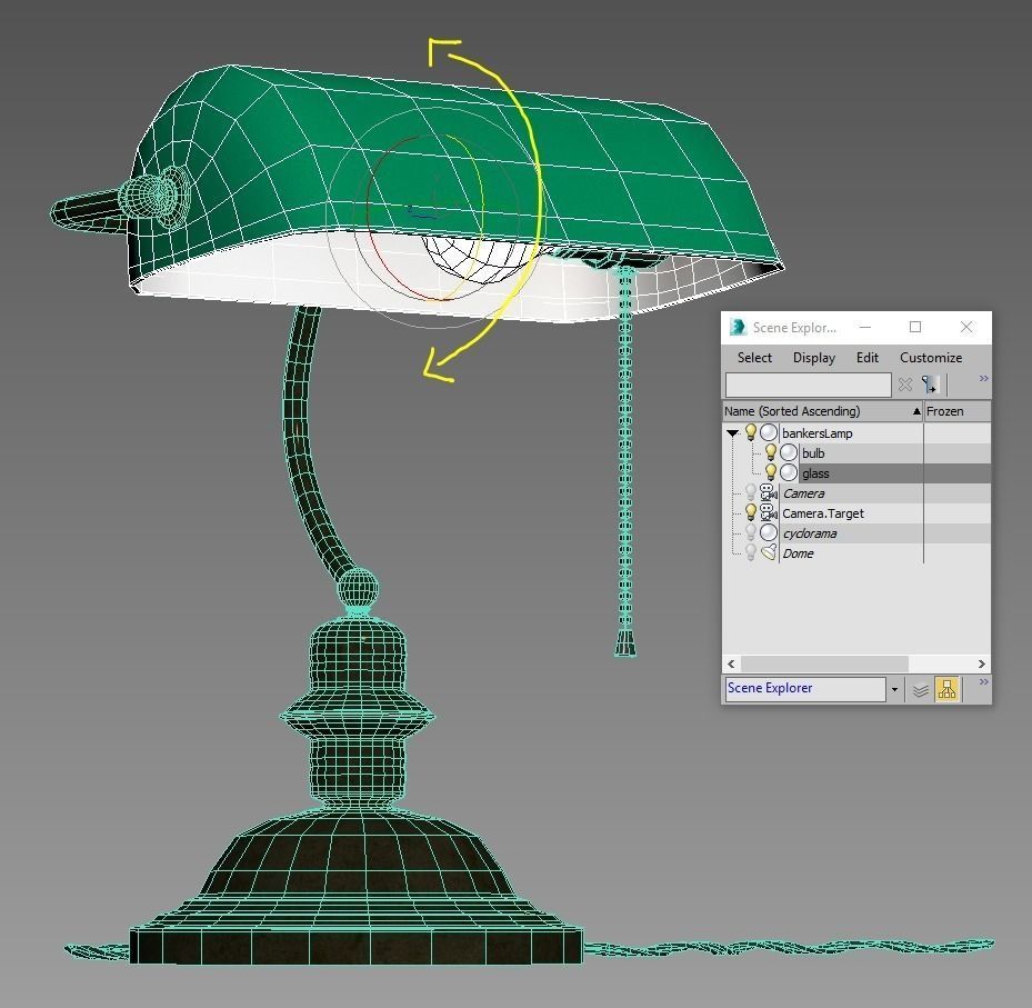 Green bankers lamp 3D model_8