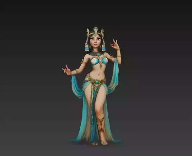 Stylized Egyptian Queen Cleopatra Character 3D Model