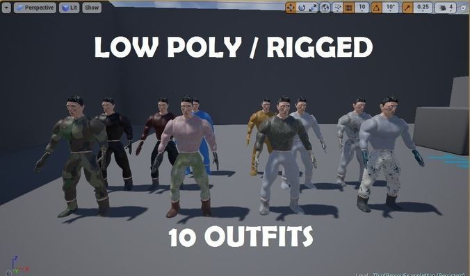 Armored Moder Character Low-poly 3D model