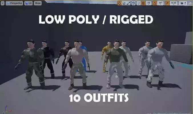 Armored Moder Character Low-poly 3D model