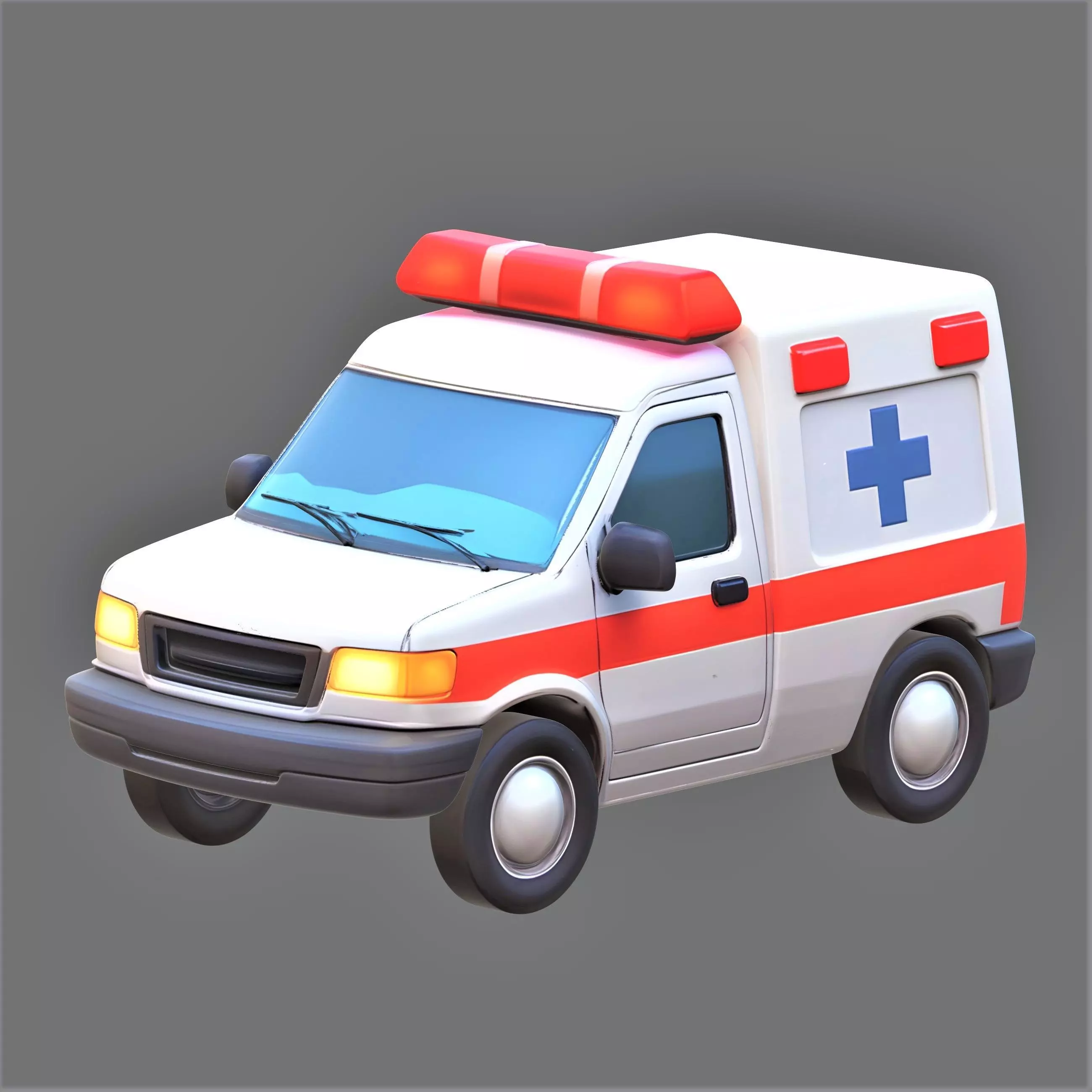 ambulance cartoon vehicle 3D print model