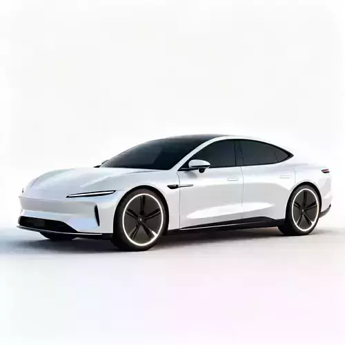 Realistic Futuristic EV Sedan 3D Model 3D Model