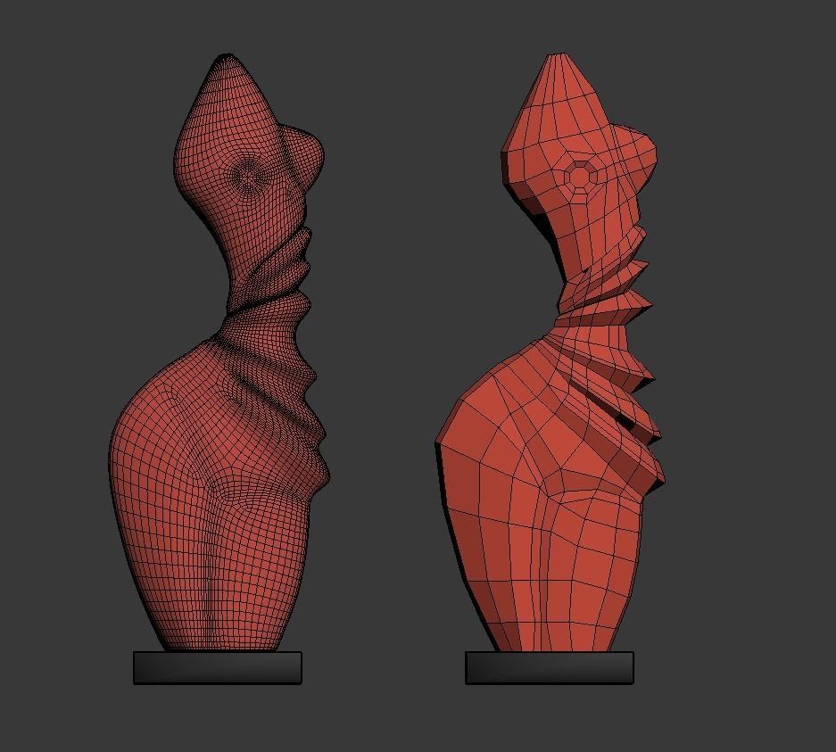 Sculpture Amazon in robes 3D model_3