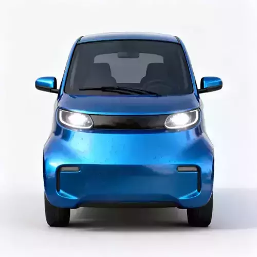 Realistic EV Blue Car 3D Model 3D Model