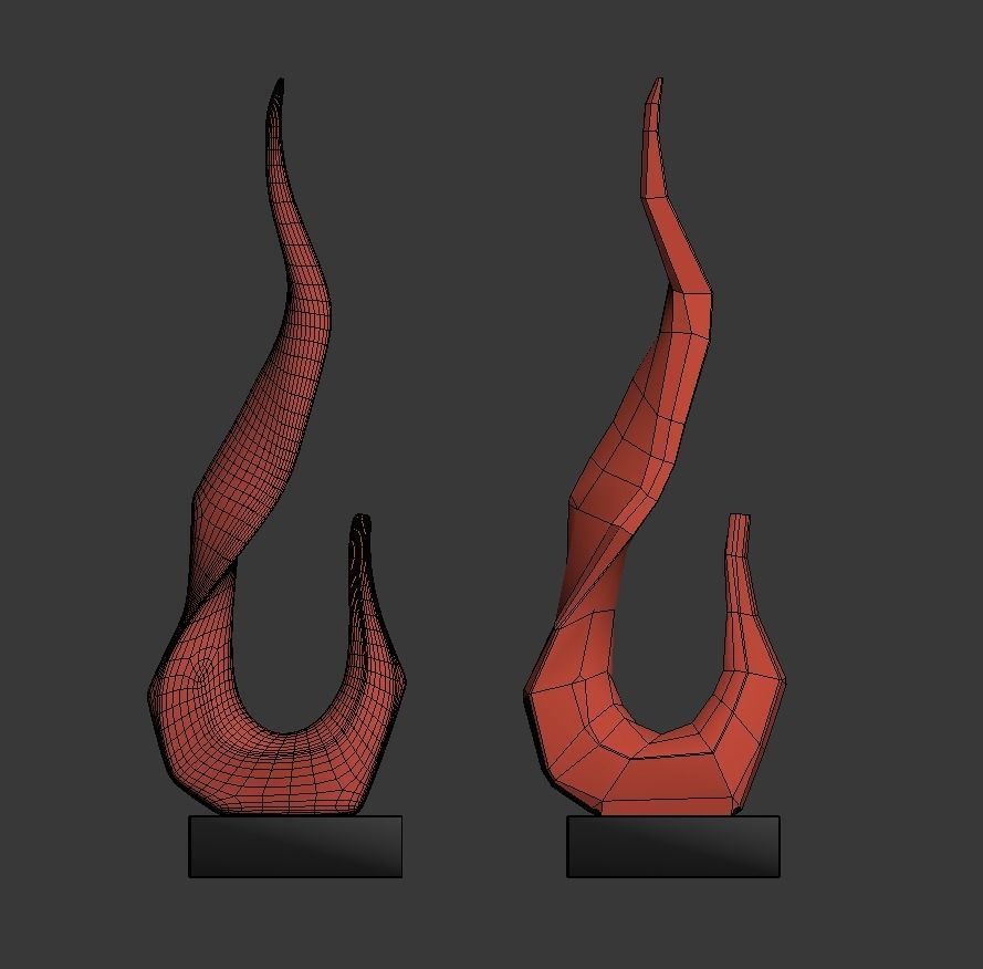 Sculpture Flame P 3D print model_4