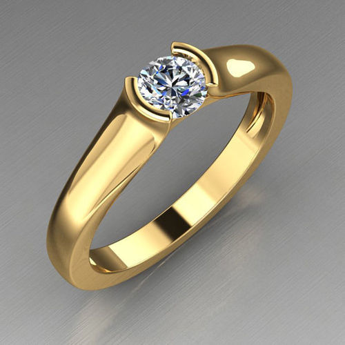 Solitaire Tension Set Diamond Ring 3D print model