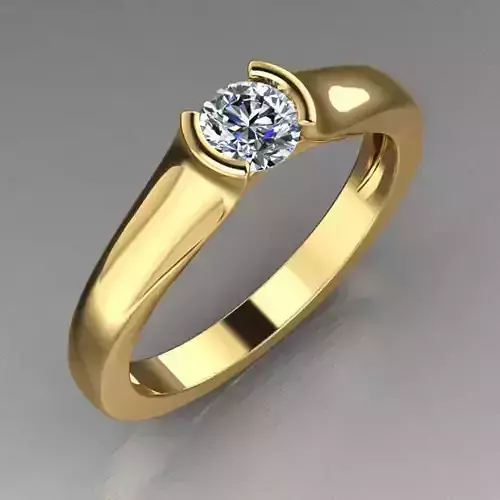 Solitaire Tension Set Diamond Ring