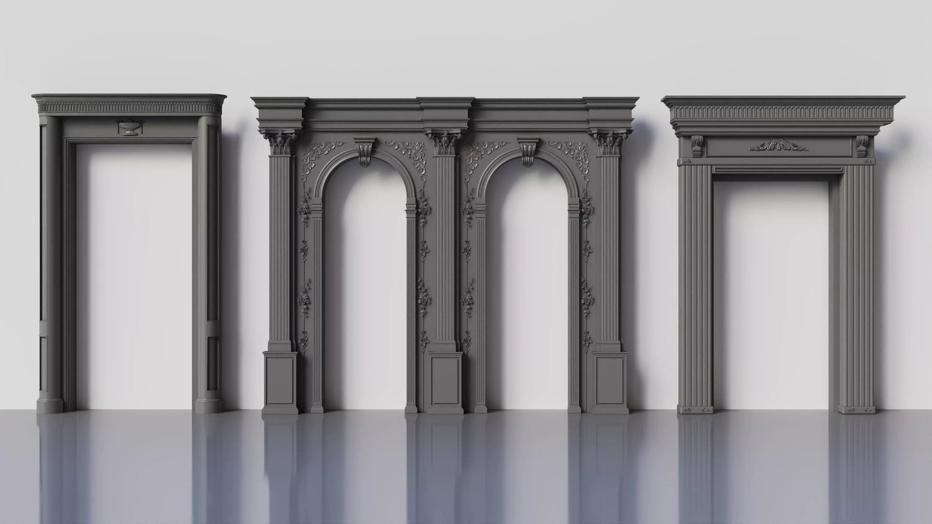 Columns of Classical Architectural Orders Low-poly 3D model