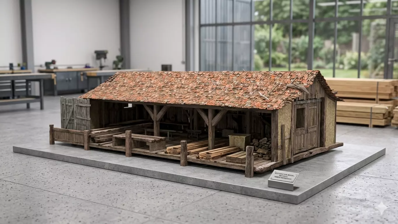 Rustic Medieval Wooden Workshop Storage 3D Model 3D model