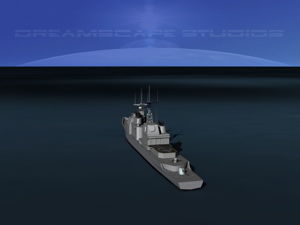 USS Valley Forge CG-50 LP Low-poly 3D model_7