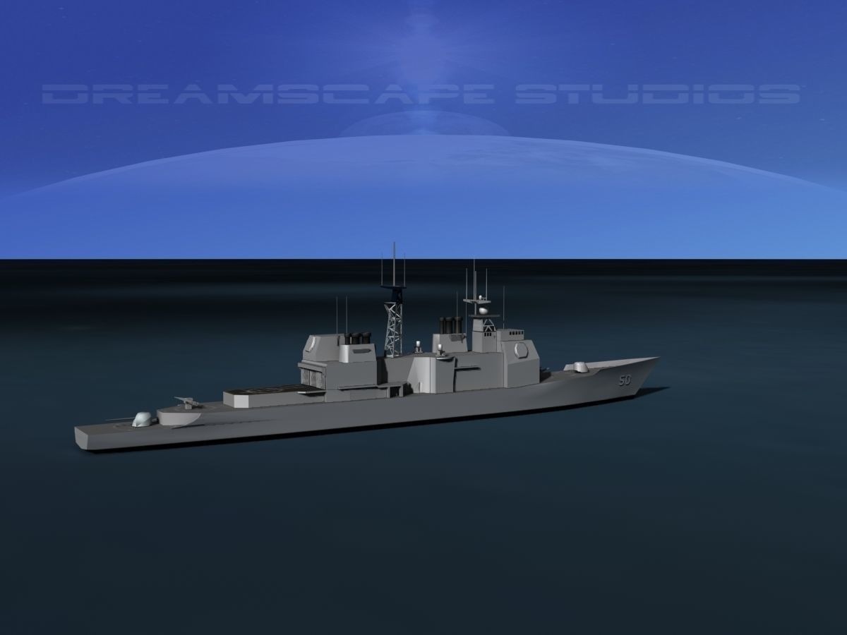 USS Valley Forge CG-50 LP Low-poly 3D model_5