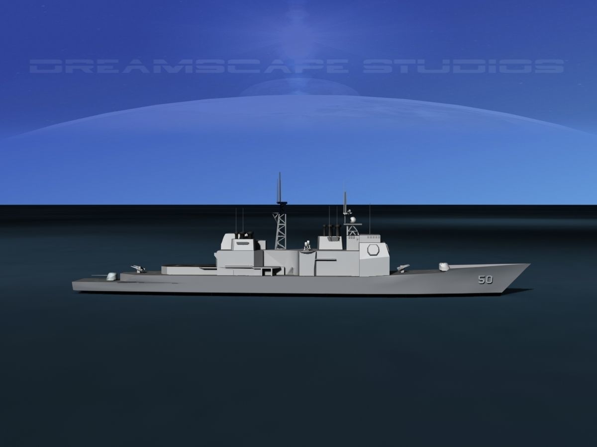 USS Valley Forge CG-50 LP Low-poly 3D model_4