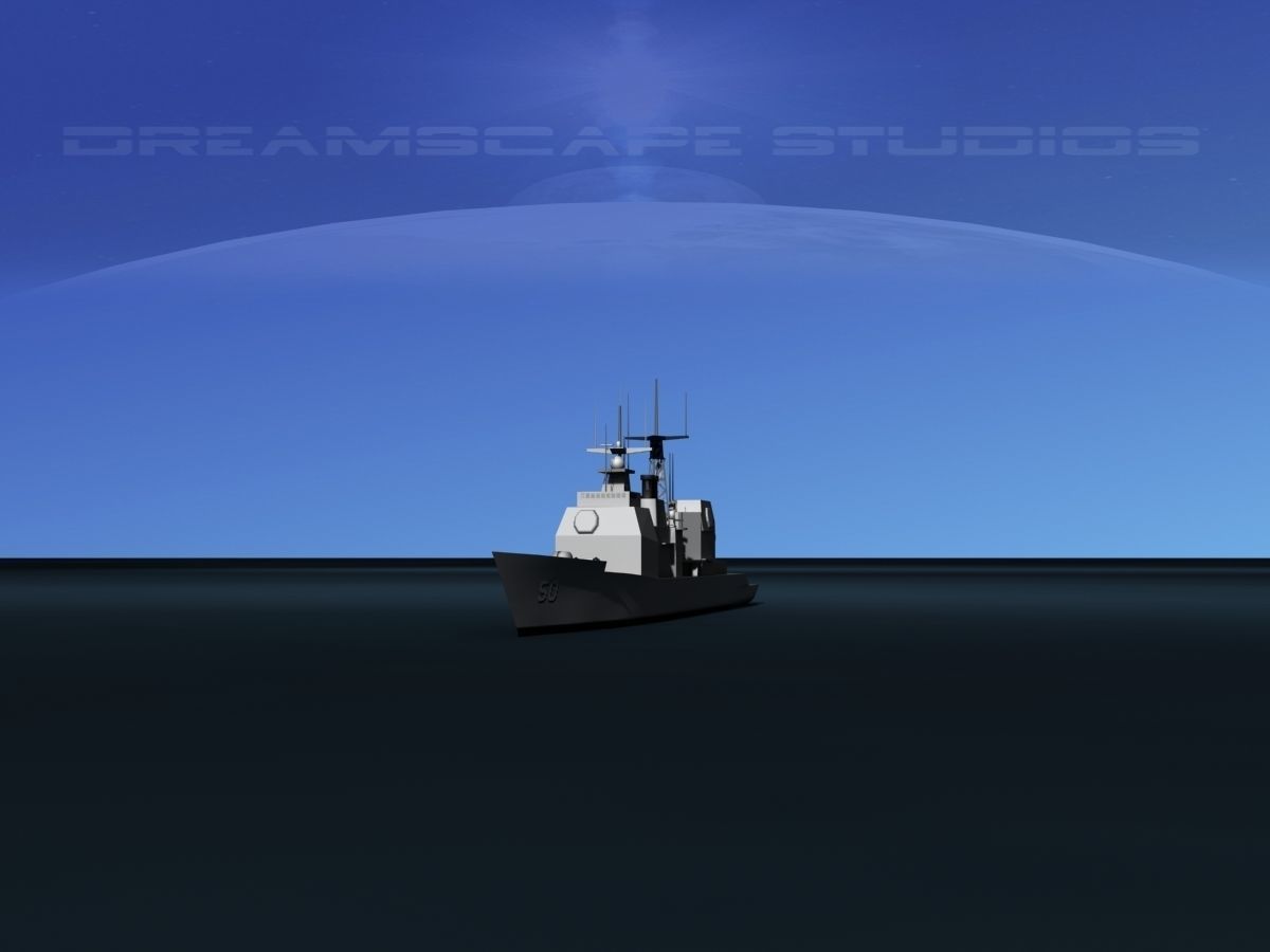 USS Valley Forge CG-50 LP Low-poly 3D model_1