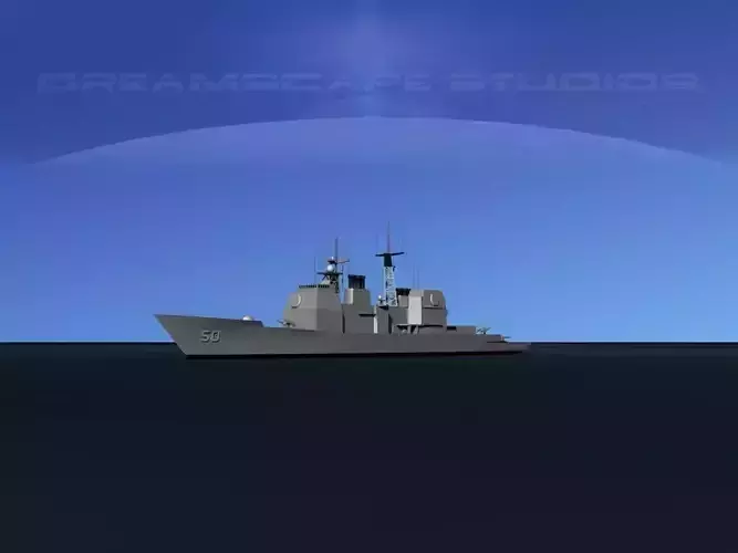 USS Valley Forge CG-50 LP Low-poly 3D model