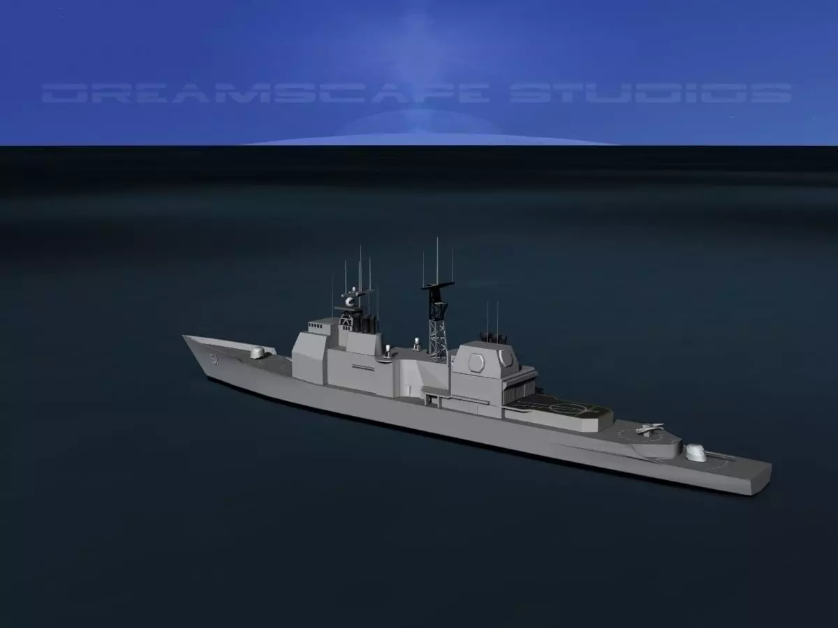 USS Thomas S Gates CG-51 LP Low-poly 3D model
