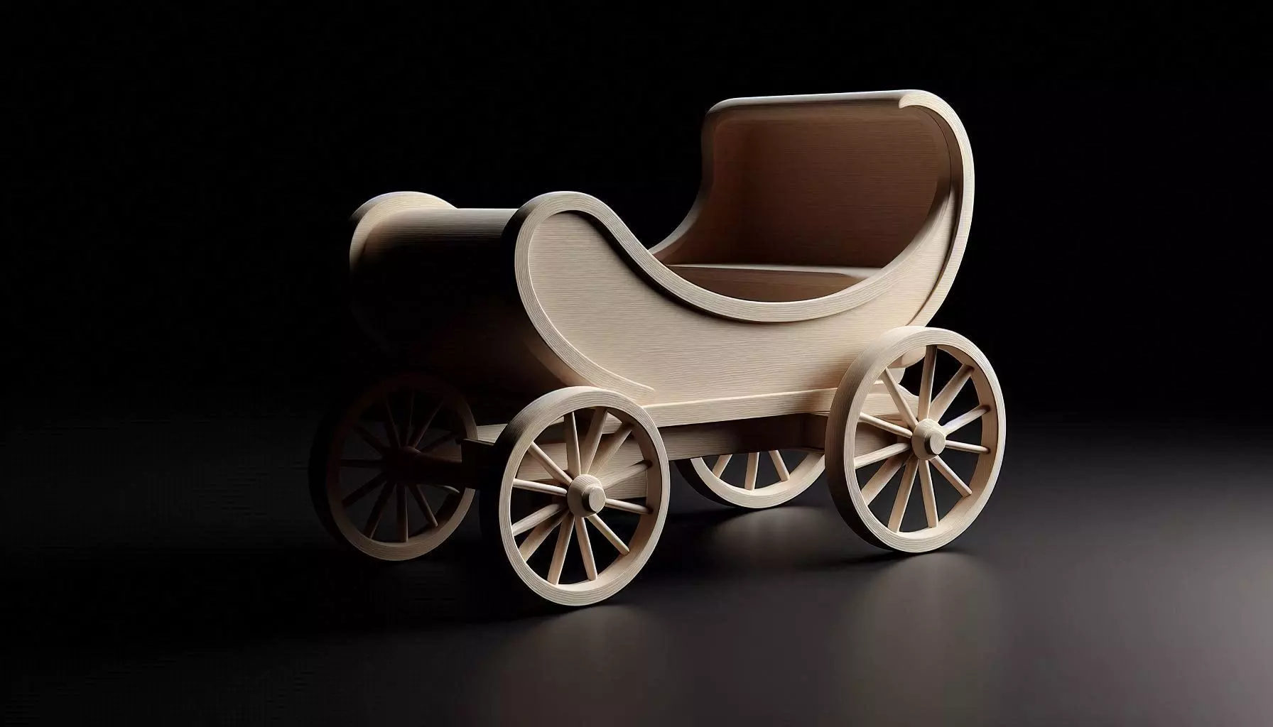 Wooden Cart 3D Printable Model 3D print model