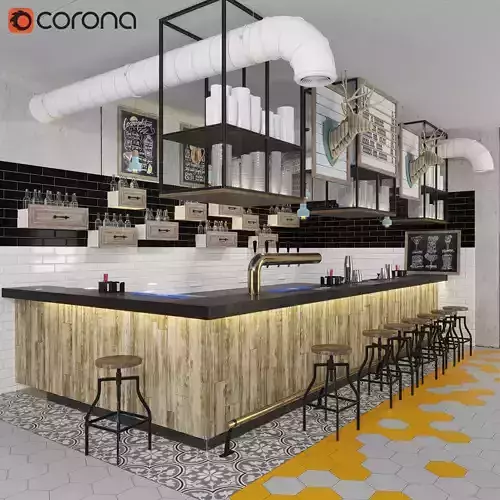 Bar counter 3D model