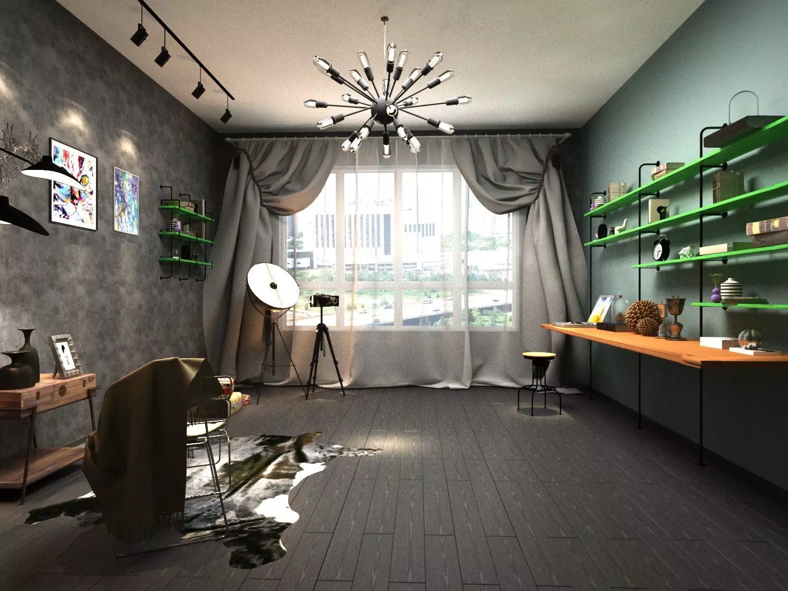 Home Photo Studio with Accessories 3D model