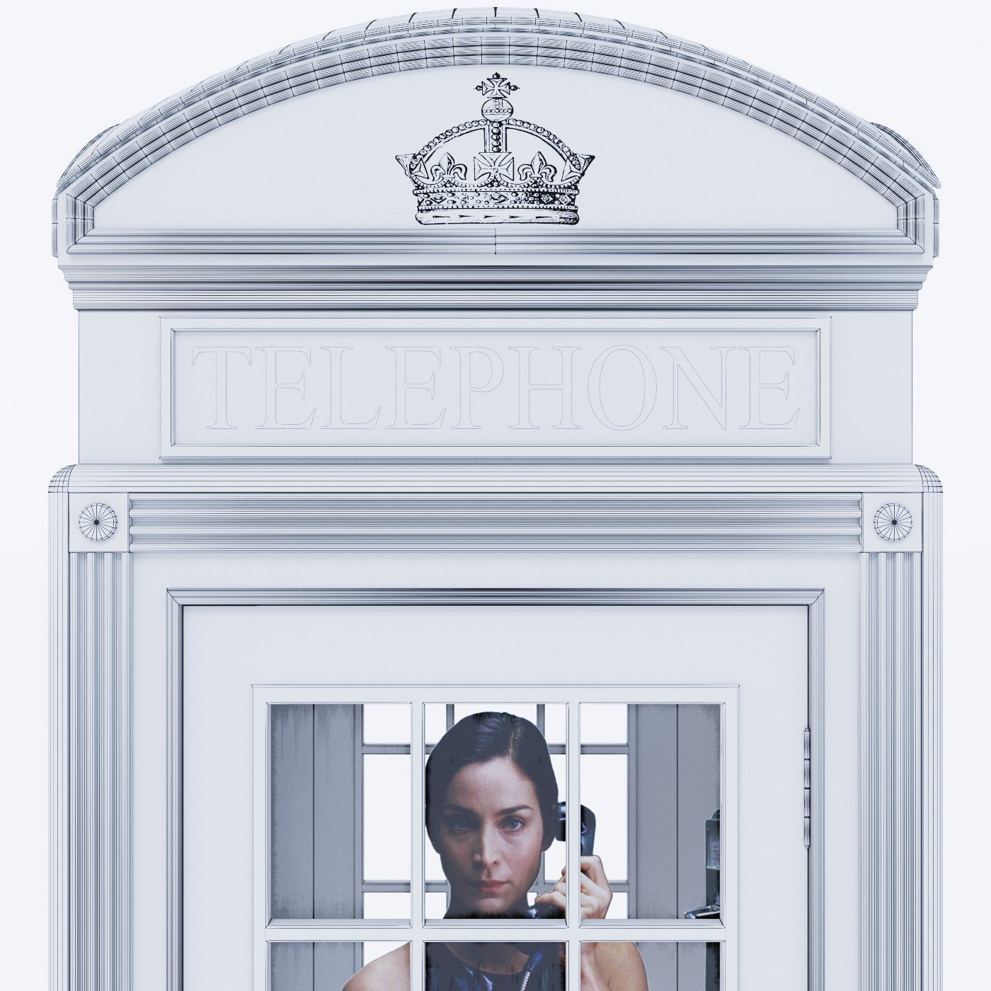 London phone booth 3D model_1