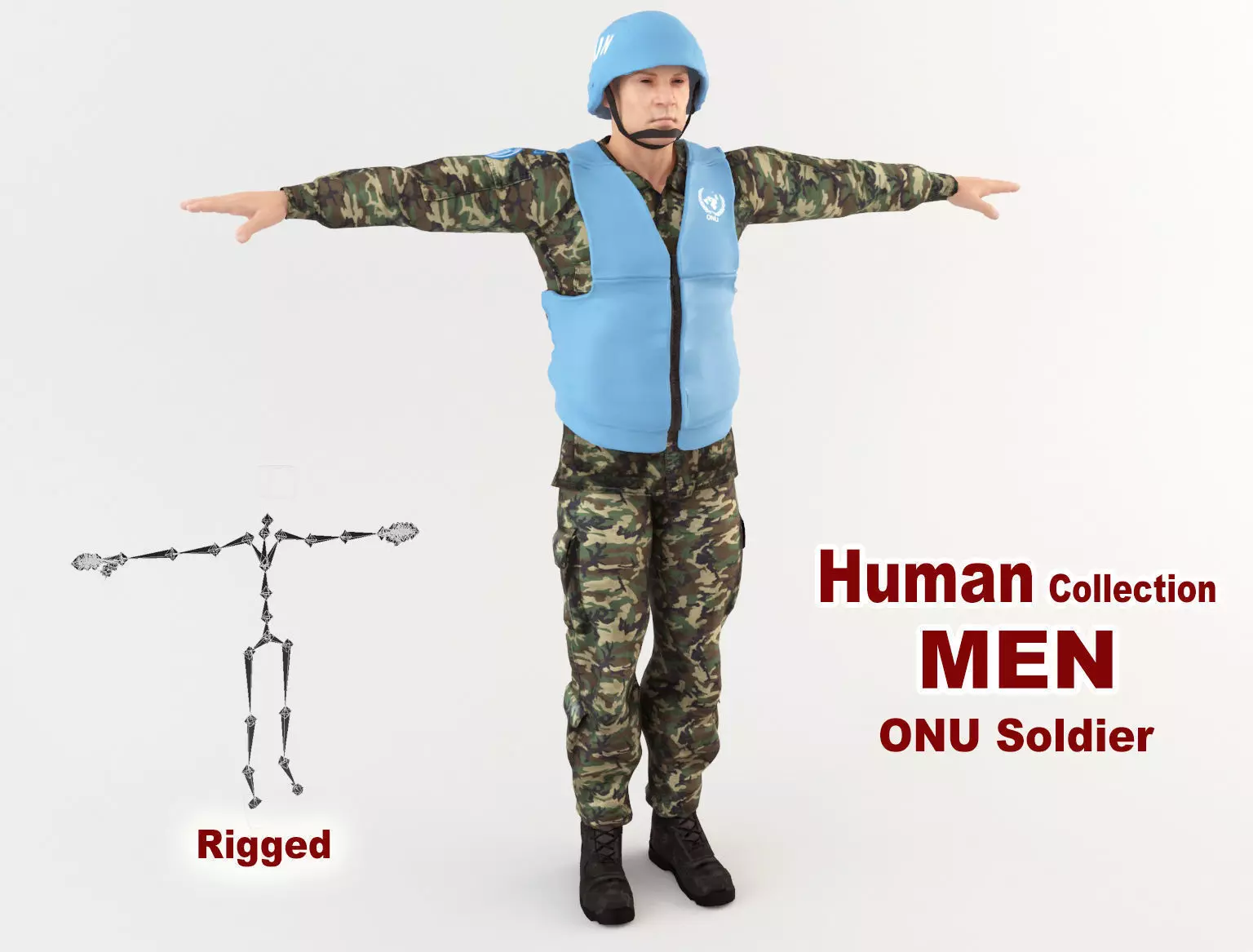 ONU Soldier  Low-poly 3D model_0