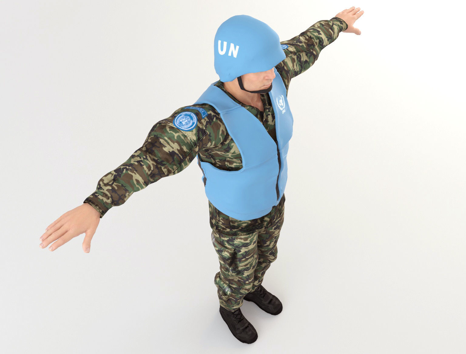 ONU Soldier  Low-poly 3D model_5