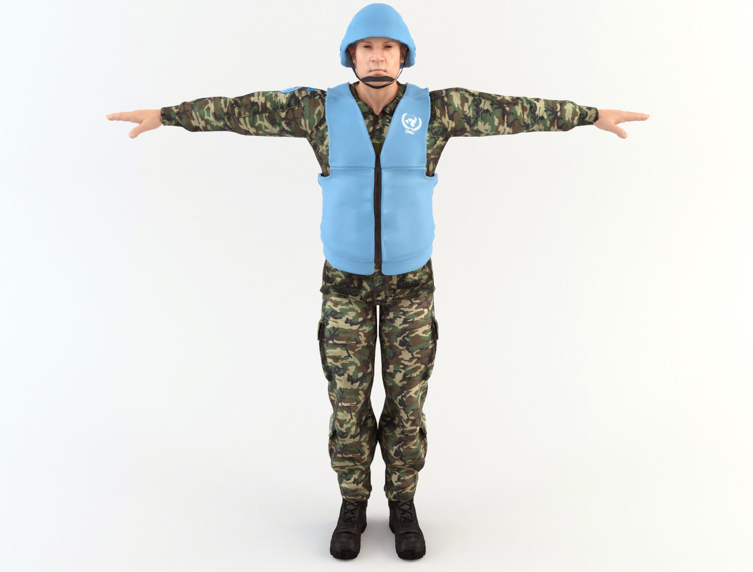 ONU Soldier  Low-poly 3D model_2