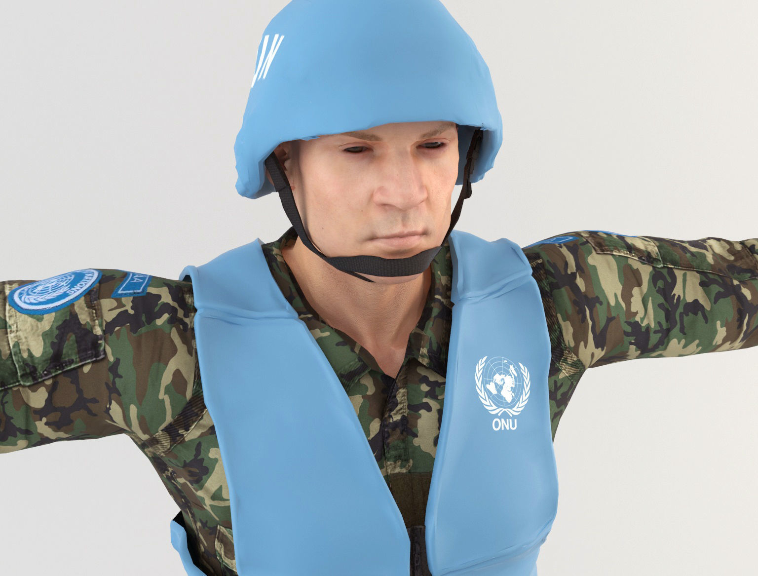 ONU Soldier  Low-poly 3D model_6