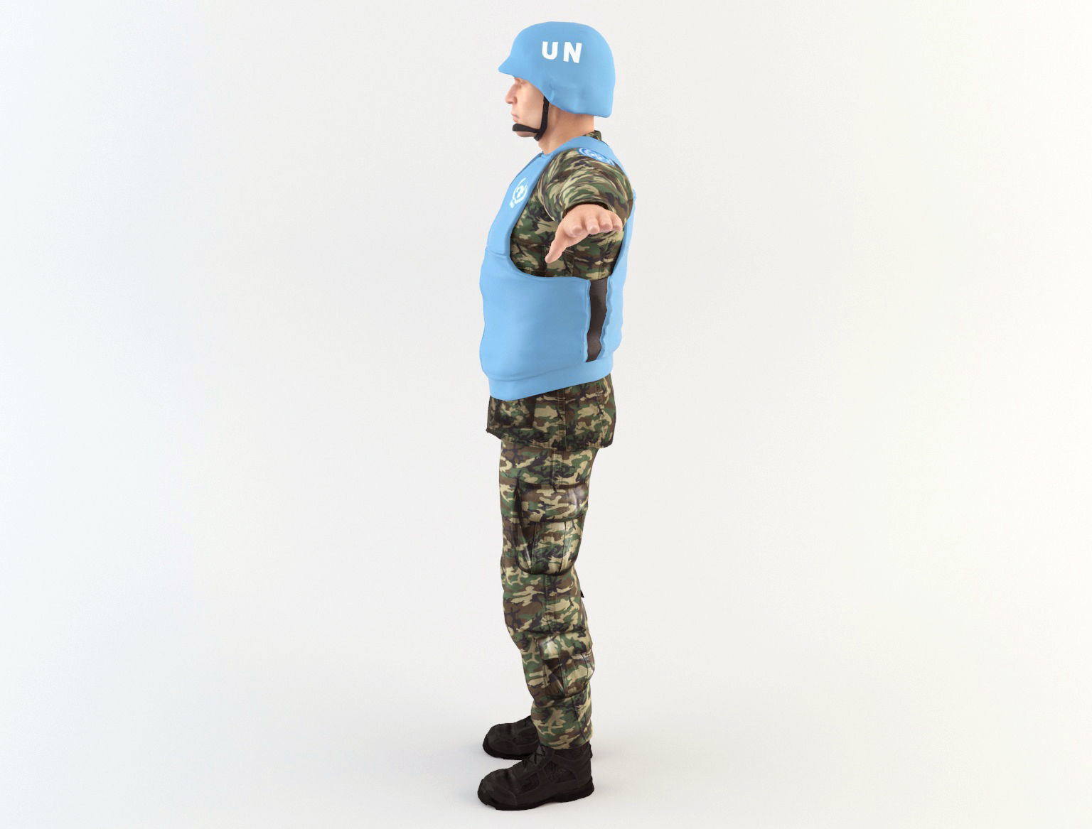 ONU Soldier  Low-poly 3D model_4
