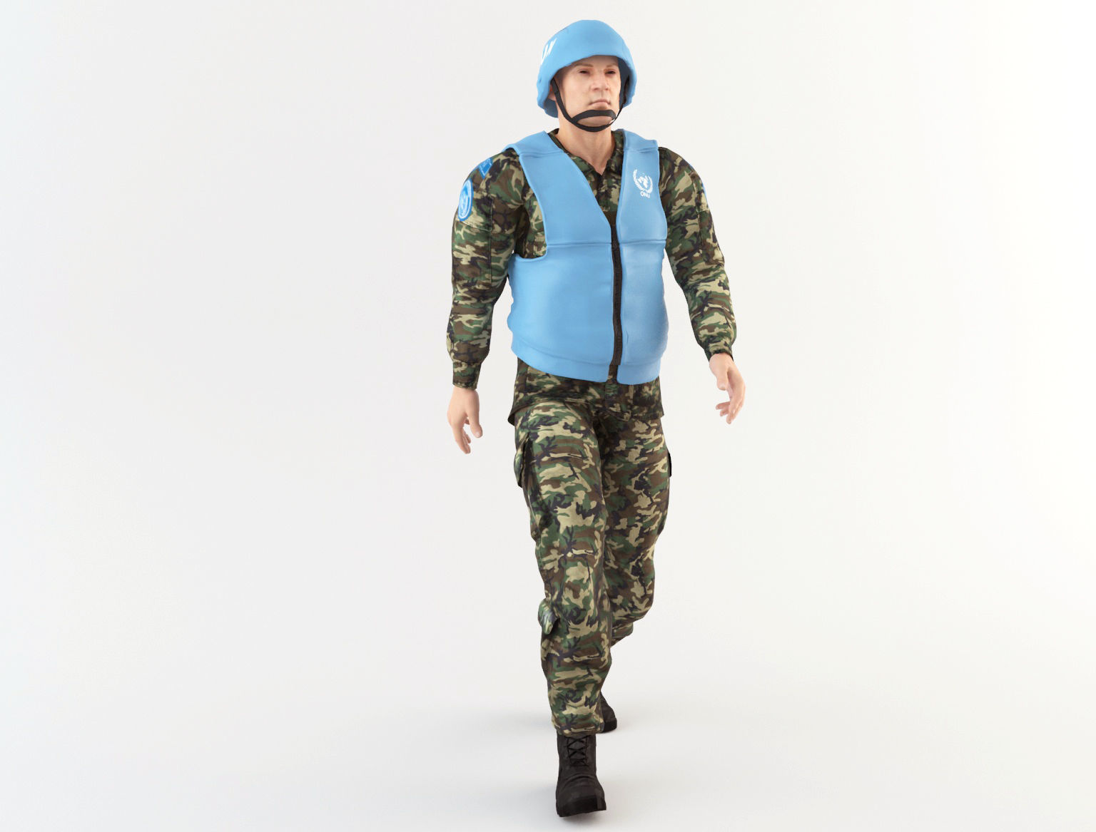 ONU Soldier  Low-poly 3D model_8
